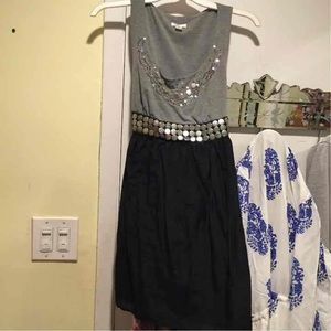 Cute gray and black casual dress